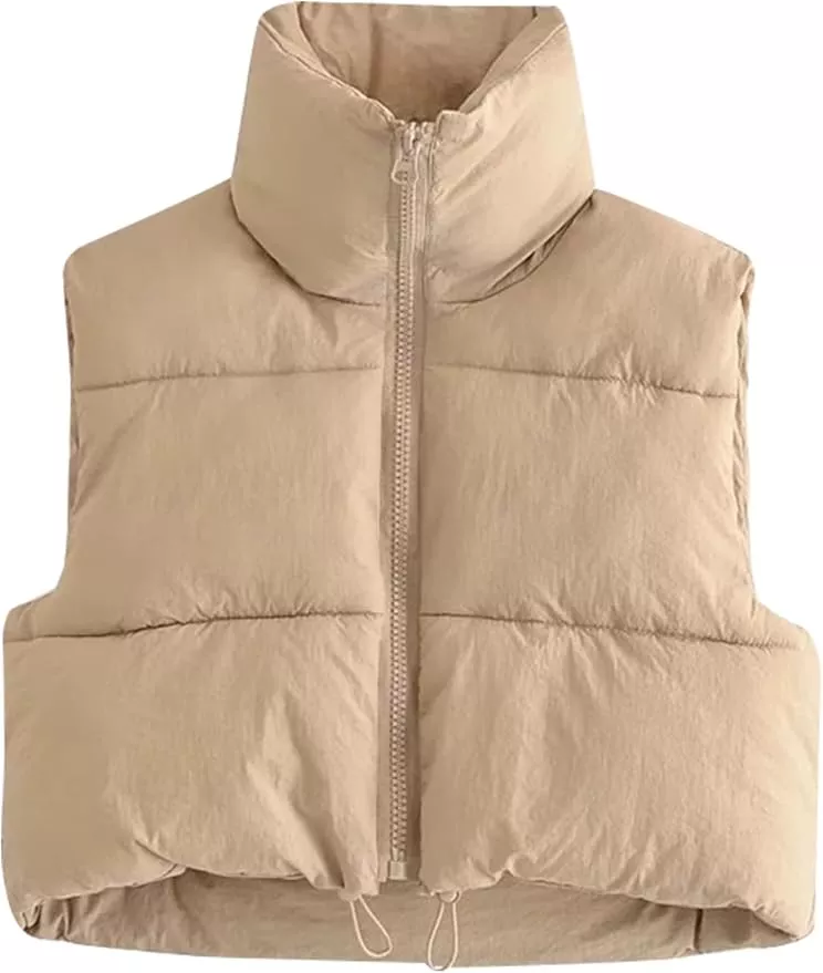 Yimoon Women's Winter Cropped Puffer Vest Fashion Zip Up