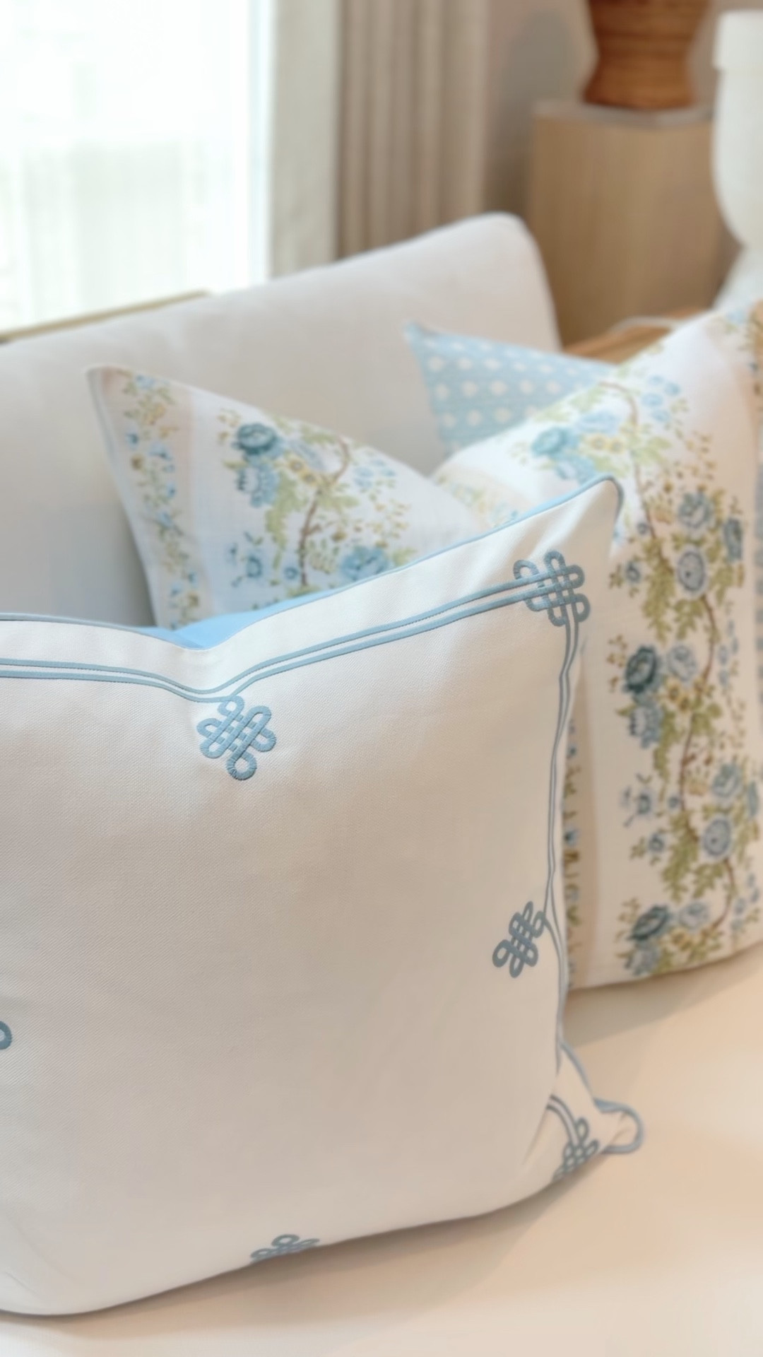 Under $40 - Amazon 22 inch chinoiserie knot embroidered pillow cover 💙 blue cane pillow blue and white pillow floral pillow cover spring decor Etsy Amazon home finds spring refresh white sofa 

#LTKHome #LTKSaleAlert #LTKSeasonal