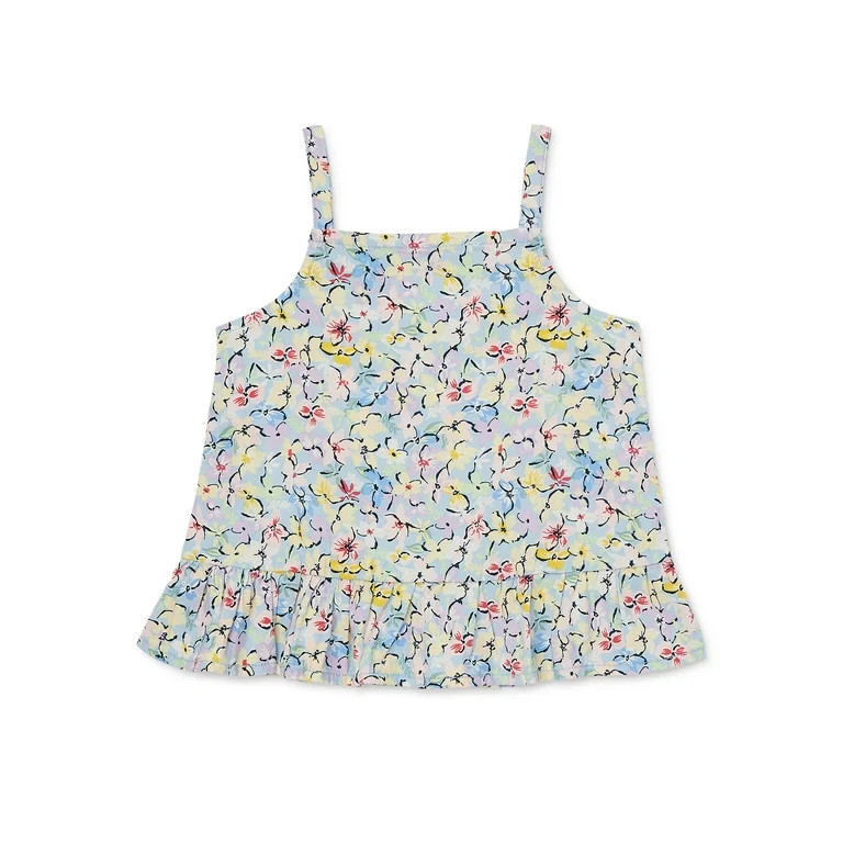 Garanimals Baby and Toddler Girl Ruffle Hem Top, Sizes 12M-5T | Walmart (US)