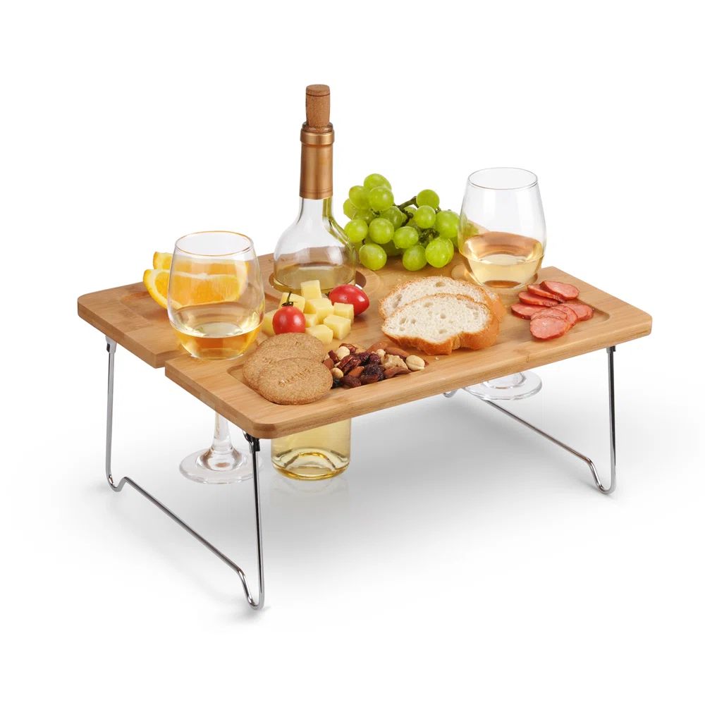 Tirrinia Outdoor Wine Picnic Table, Folding Portable, Ideal Wine Lover Gift | Wayfair North America