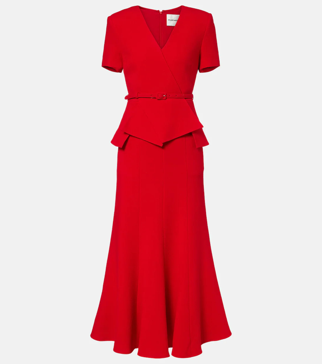 Draped peplum wool midi dress | Mytheresa (US/CA)