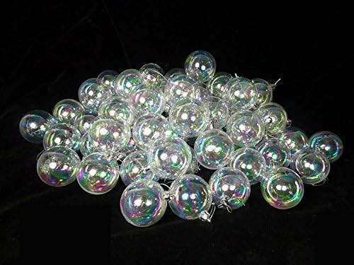 60ct Clear Iridescent Shatterproof Shiny Christmas Ball Ornaments 2.5" (60mm) | Amazon (US)