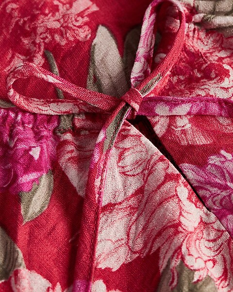 Floral Tie Front Ruffle Tiered Maxi Dress | Express