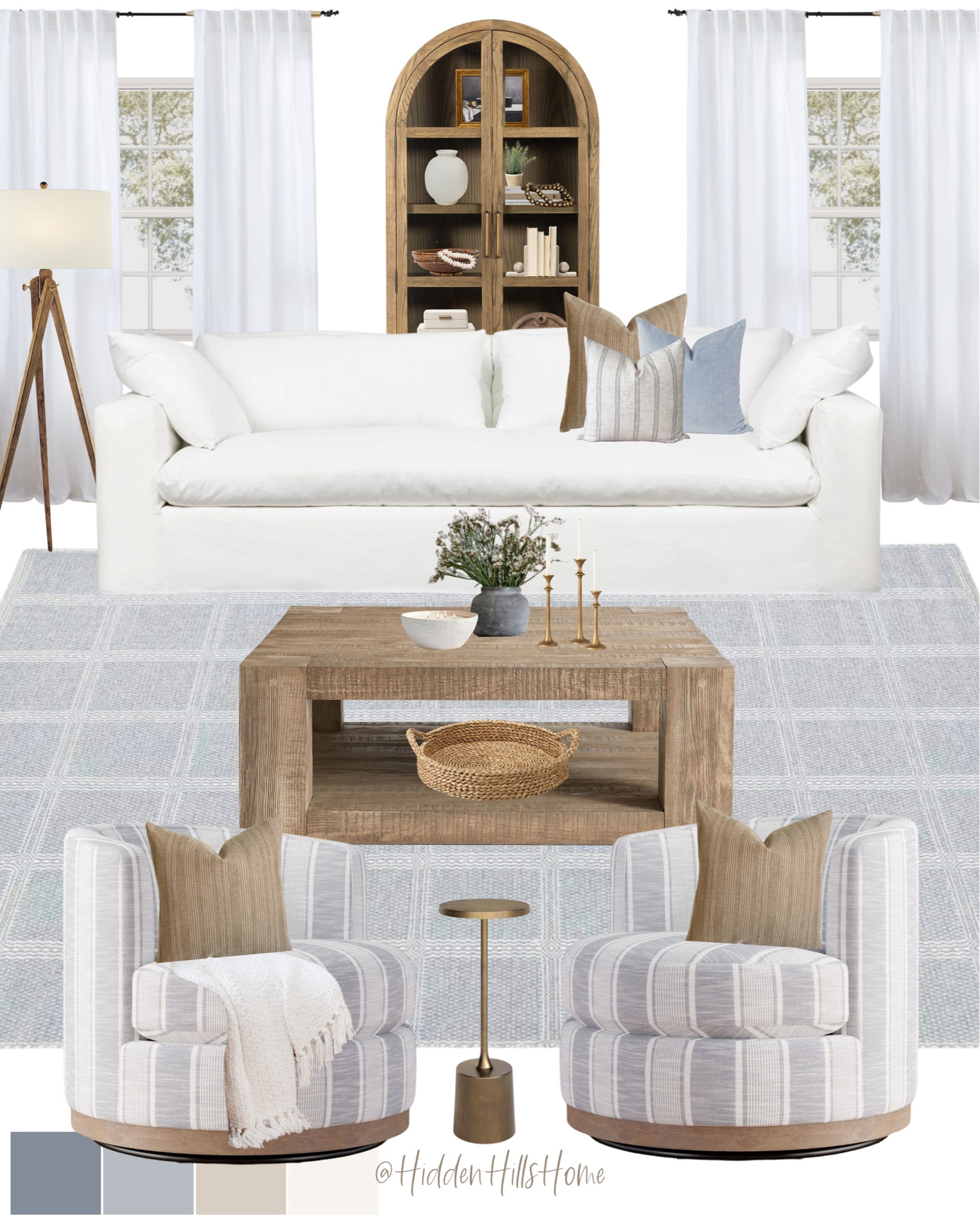 Coastal living room mood board, modern coastal family room design, beach house living room inspo, light blue coastal living room #coastal 

#LTKFamily #LTKHome #LTKSaleAlert