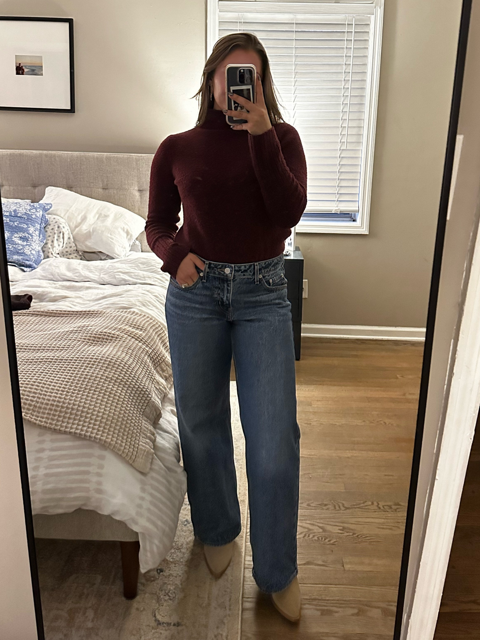 Sweater is thrifted Madewell but linked similar

Cowboy boots are old Steve Madden but linked similar