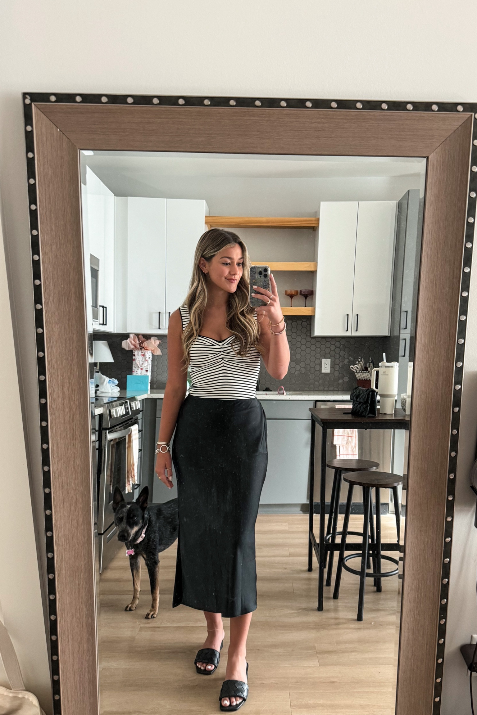 I wore this outfit to a rooftop bar in Charleston & it was super comfortable! Satin/silk skirts are the perfect way to elevate a look! 🖤🍸 (top is from Zara, but I was unable to link it)

#LTKStyleTip #LTKSeasonal