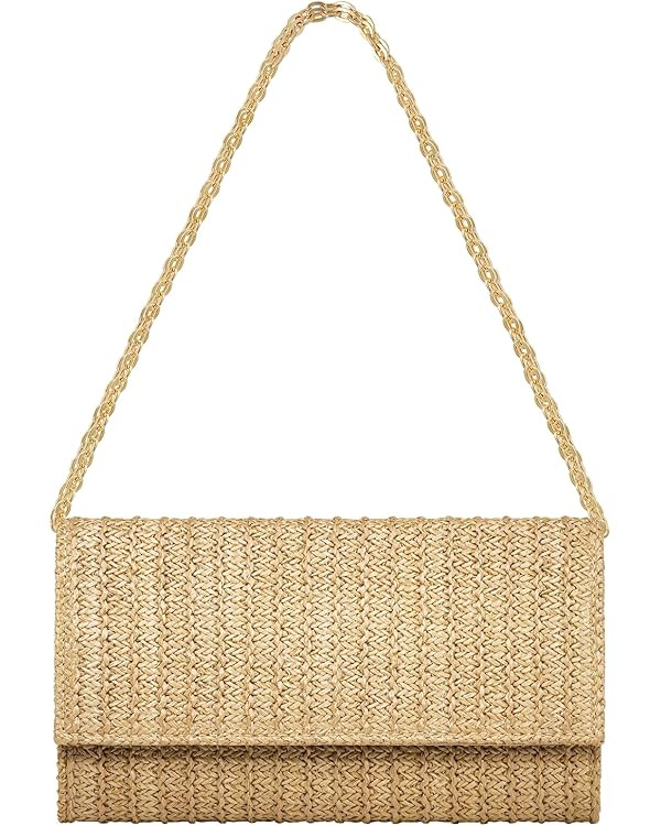 Kseymeir Straw Clutch Purse Shoulder Crossbody Bag Envelope Purse Raffia Handbag for Summer Beach... | Amazon (US)
