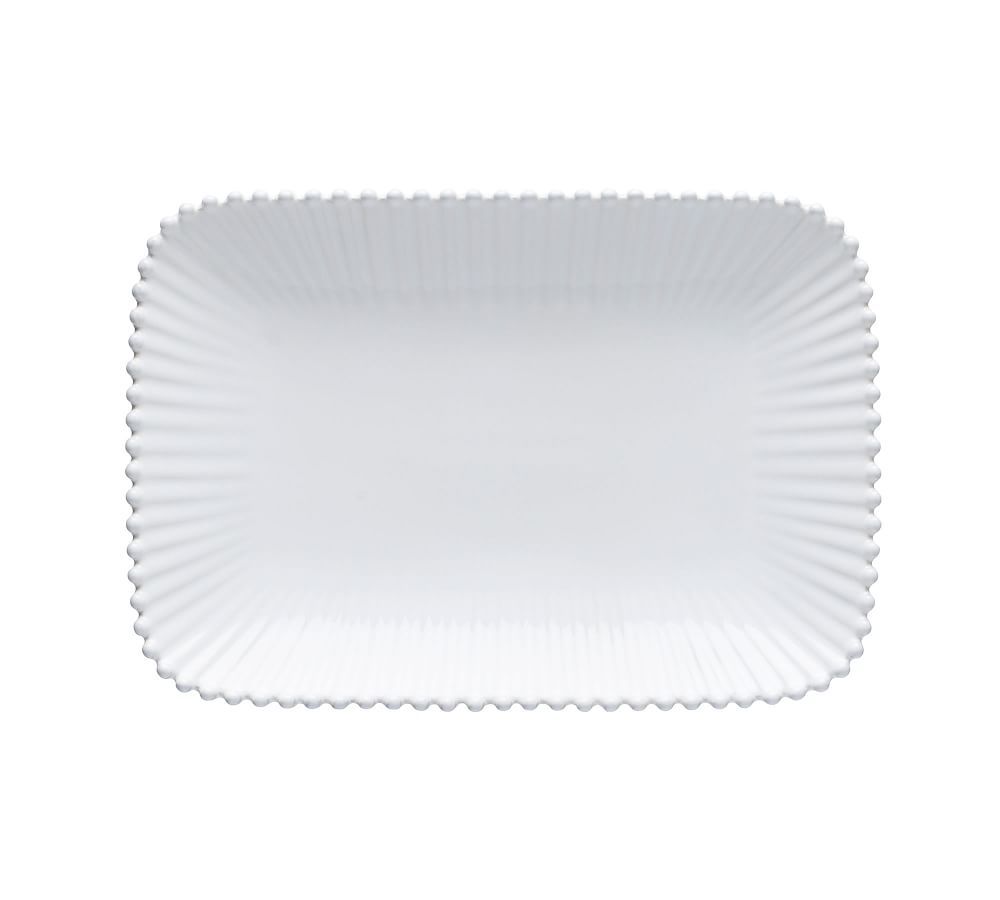 Costa Nova Pearl Stoneware Rectangular Serving Platter, 12" - White | Pottery Barn (US)