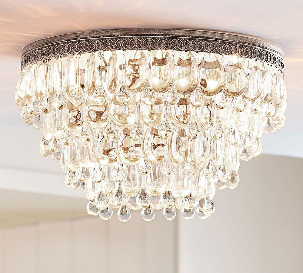 Clarissa Oversized Crystal Flush Mount (15") | Pottery Barn (US)