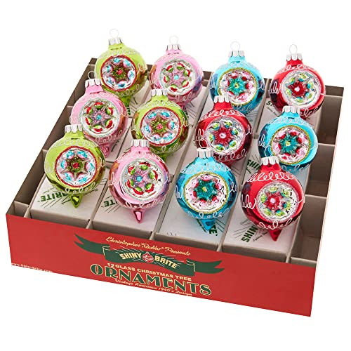 Shiny Brite Festive Fete 12 Count 1.75", Decorated Reflector Rounds | Amazon (US)