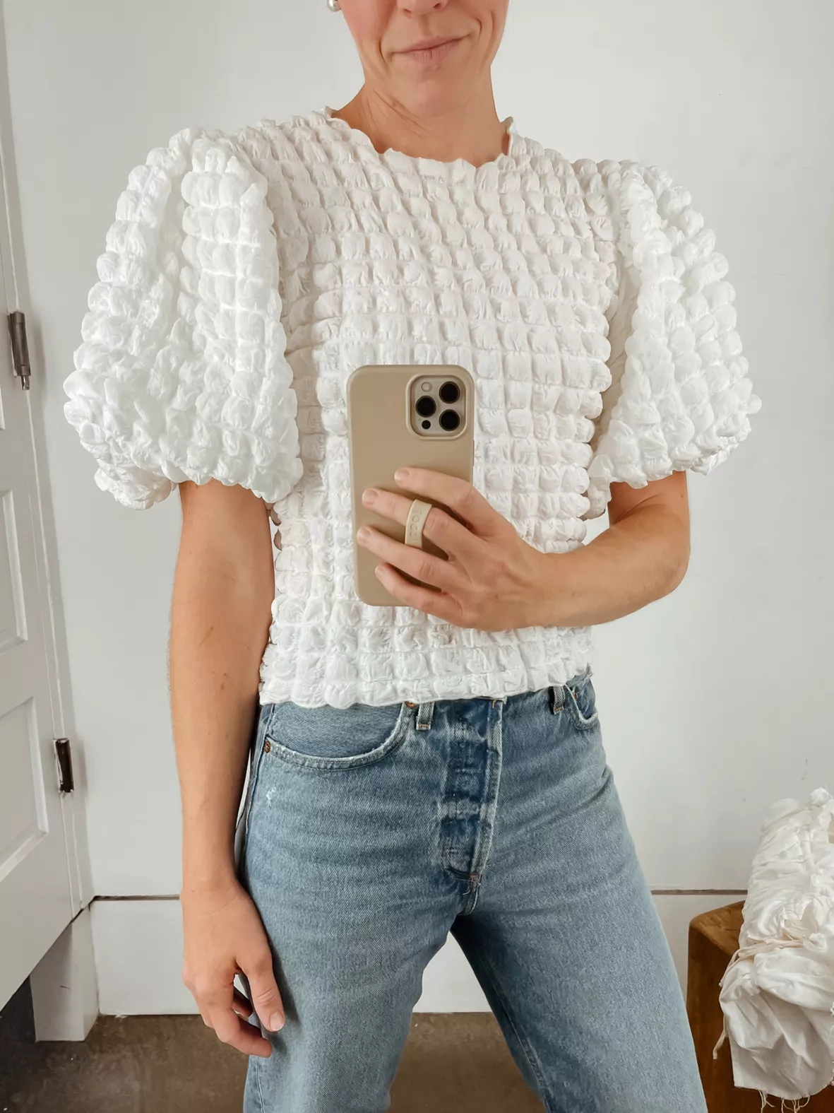 Eri + Ali Textured Puff-Sleeve Top curated on LTK