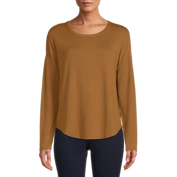 Time and Tru Women's Long Sleeve Hacci T-Shirt | Walmart (US)