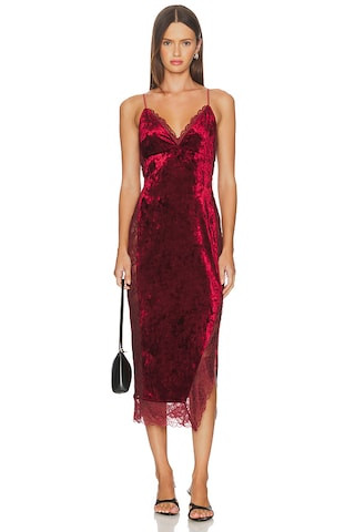 Free People Raise A Toast Midi Slip Dress in Garnet Grotto from Revolve.com | Revolve Clothing (Global)