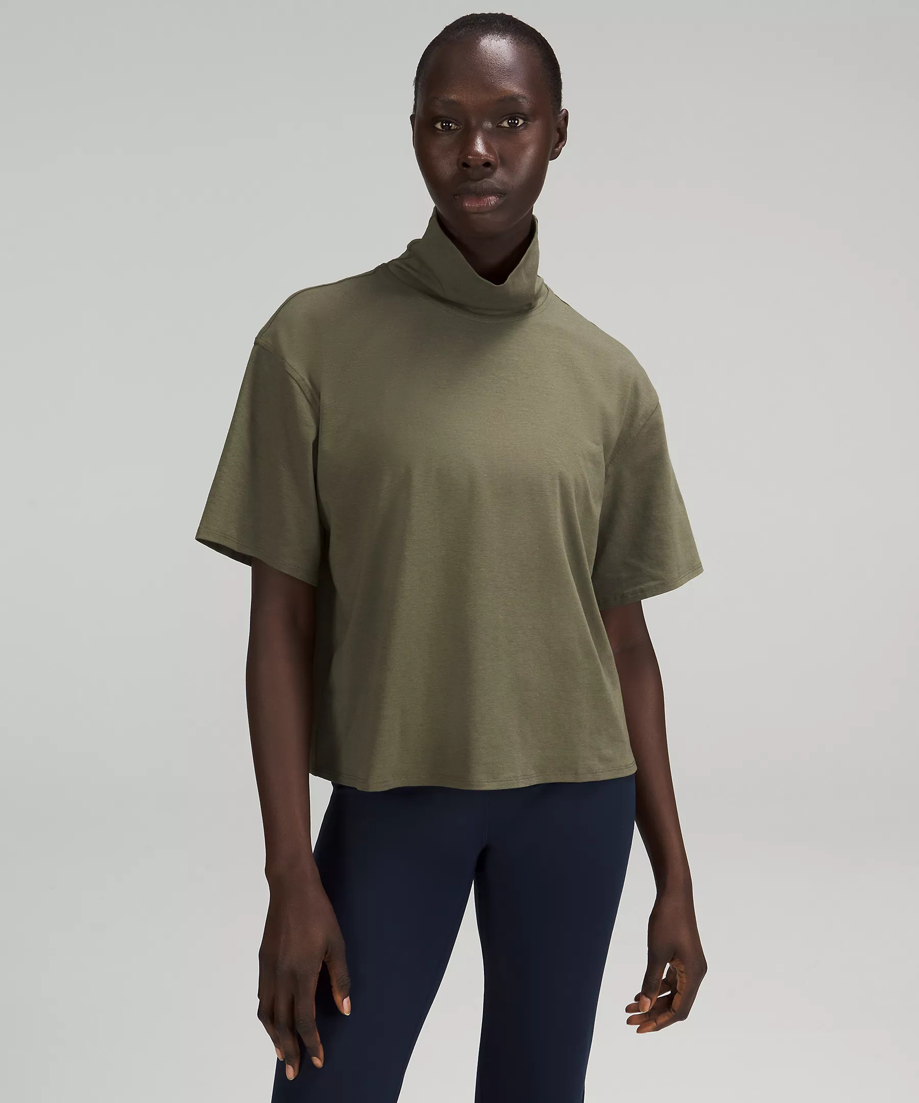 Relaxed-Fit Cotton-Blend Turtleneck T-Shirt | Women's Short Sleeve Shirts & Tee's | lululemon | Lululemon (US)