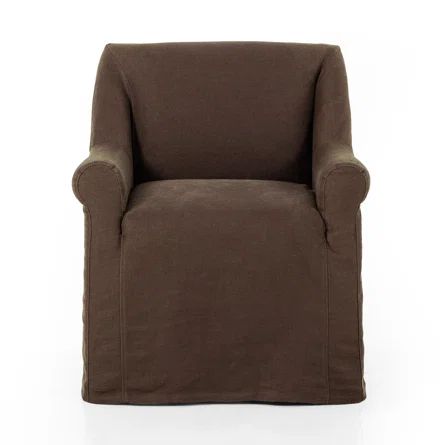 Brendell Linen Solid Back Arm Chair | Wayfair North America