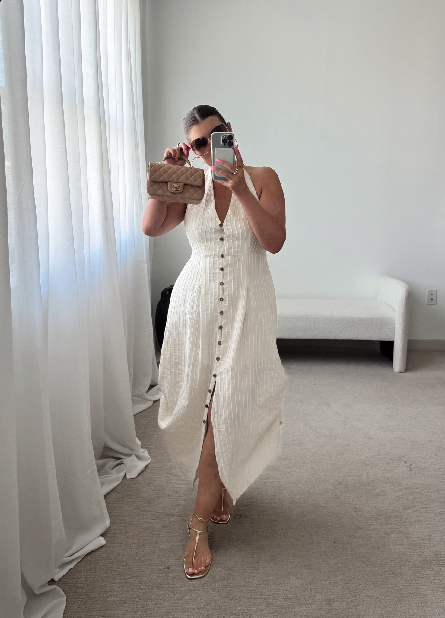 Ivory maxi dress runs tts, size medium
T-strap sandals are a perfect summer staple, run tts

#LTKFindsUnder100 #LTKSeasonal