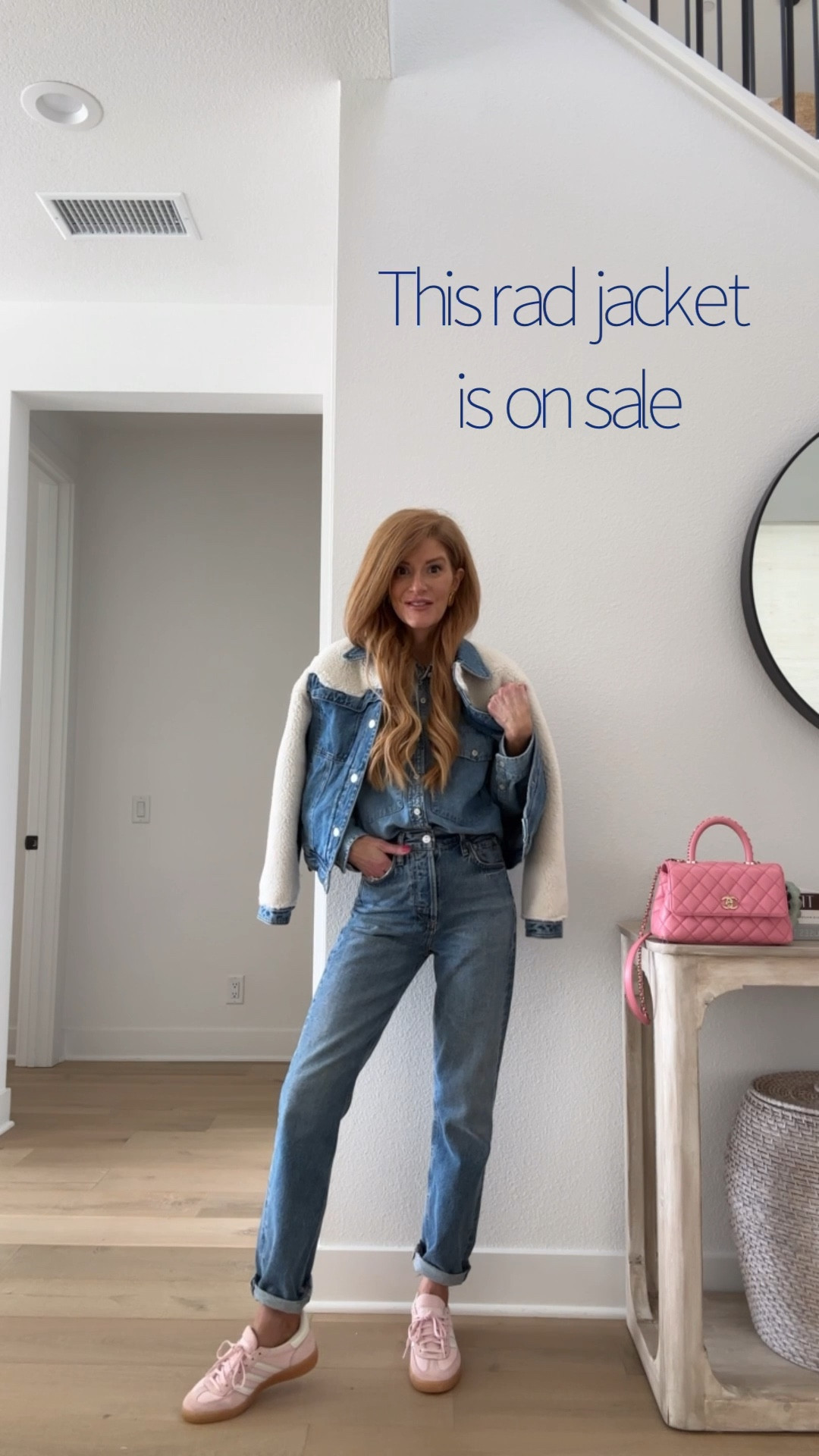 Denim shirt, straight leg jeans, vibey sherpa denim jacket (on sale) and some comfy pink sneaks for an easy, but fun casual look
Xs in the jacket and shirt 
normal denim size
I am a 6.5 and did size 6 in the sneakers

#LTKSaleAlert #LTKShoeCrush #LTKFindsUnder100