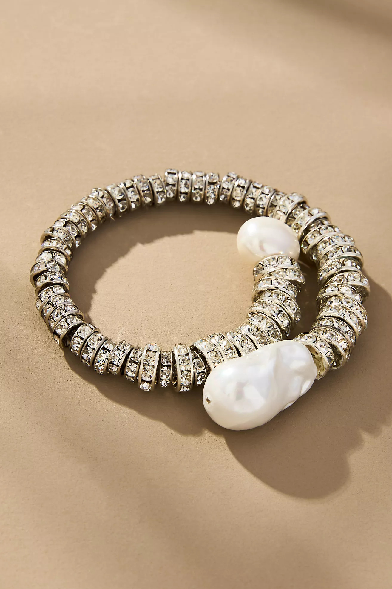 Crystal Pearl Coil Bracelet | Anthropologie (US)