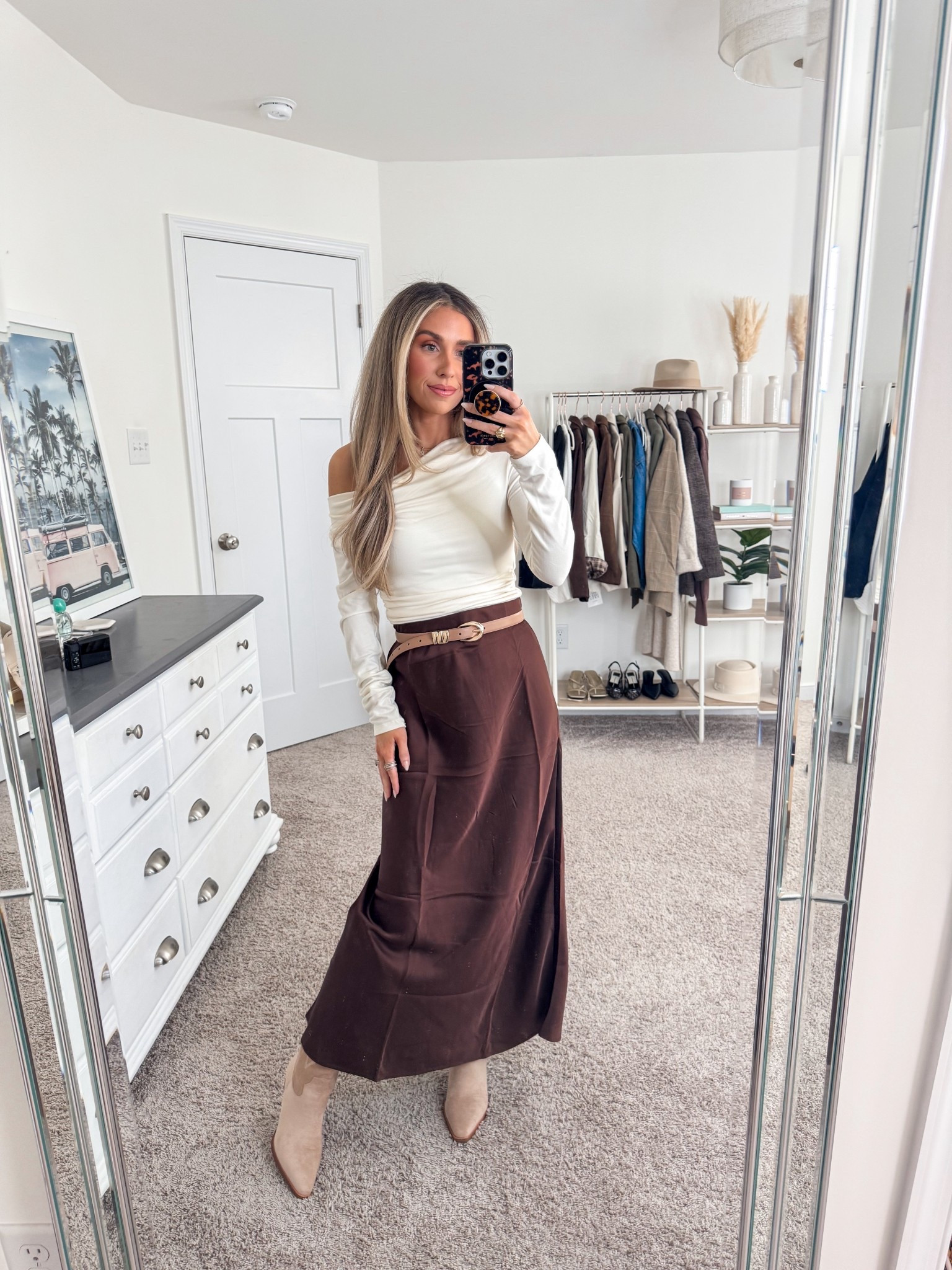 Thanksgiving outfit idea 
+ top: xs 
+ belt: xs/s
+ brown satin skirt: xs 
+ fall boot: true to size 

#LTKFindsUnder50 #LTKFindsUnder100 #LTKStyleTip