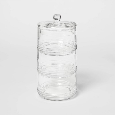 Tiered Canister Apothecary Glass Clear - Threshold™: Elegant Storage for Bath Essentials, Spot Clean, 40.57oz | Target