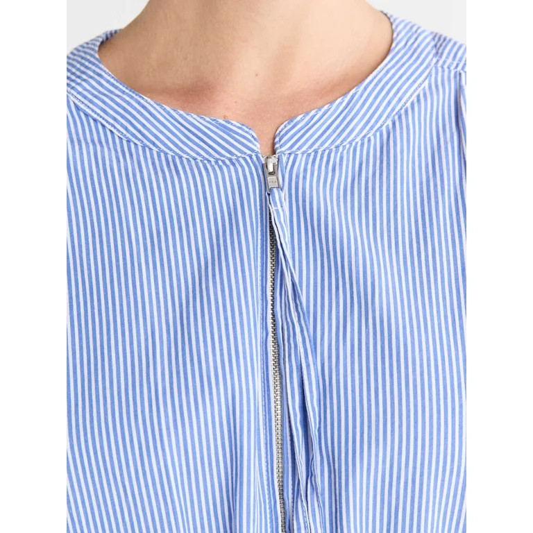 Free Assembly Women's Cotton Midi Shirtdress with Drawstring Waist, Sizes XS-XXL - Walmart.com | Walmart (US)