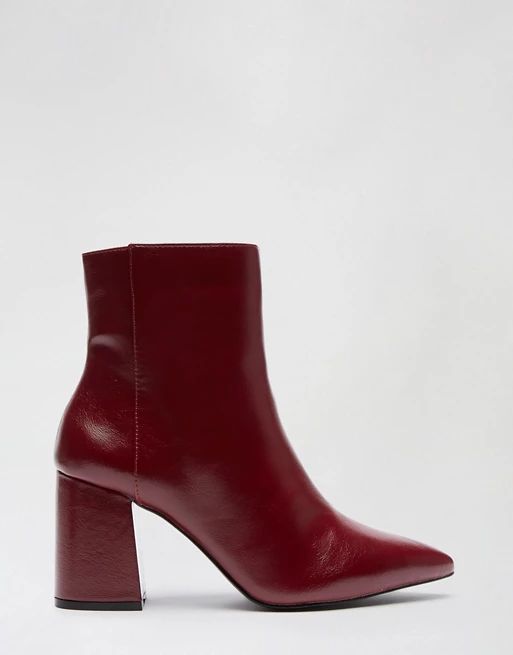 Miss Selfridge patent ankle boots in red | ASOS (Global)