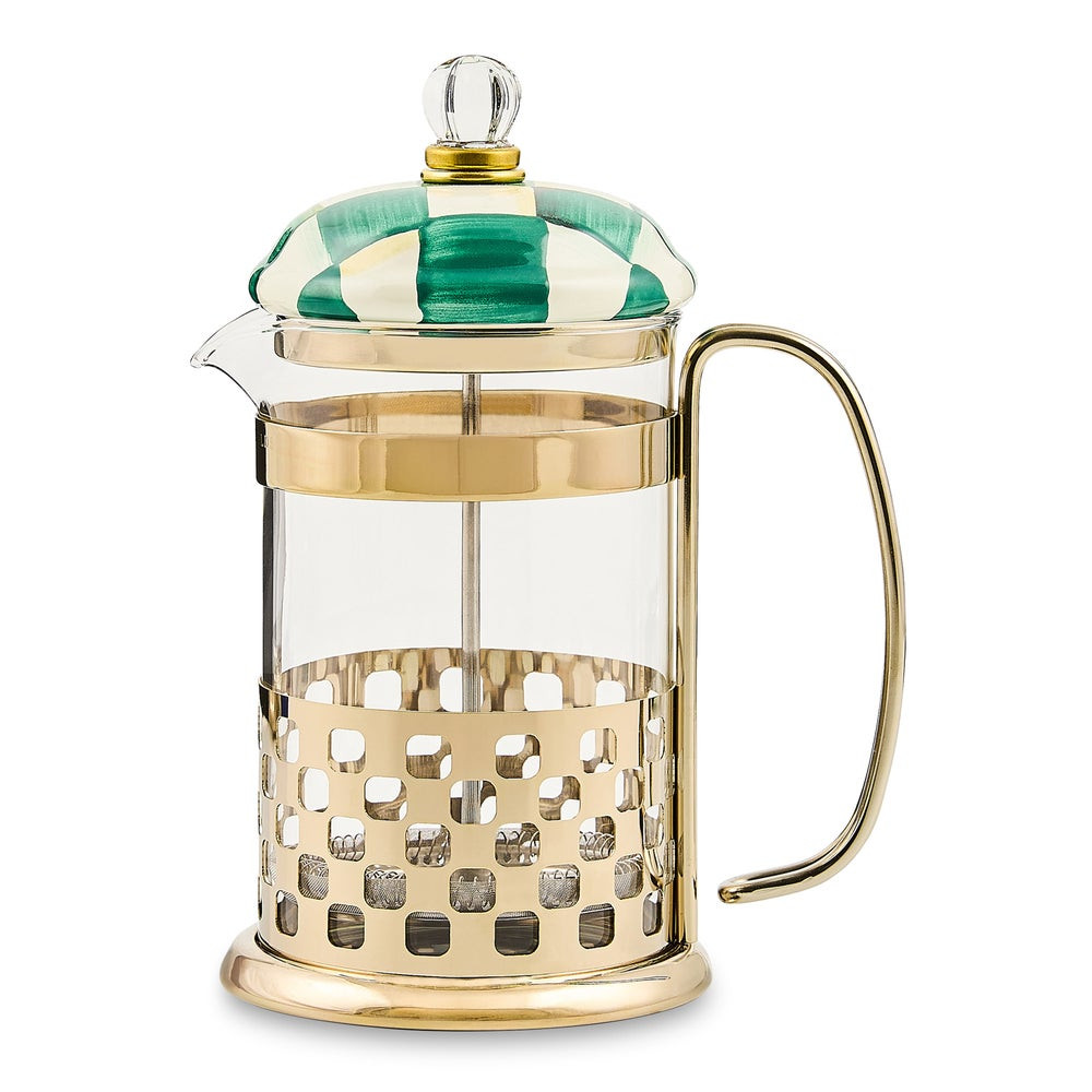 Emerald Check French Press | MacKenzie-Childs
