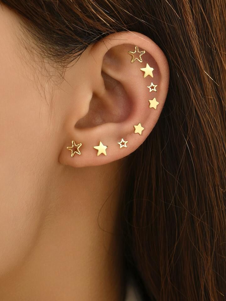 8pcs/set Star Decor Earrings | SHEIN