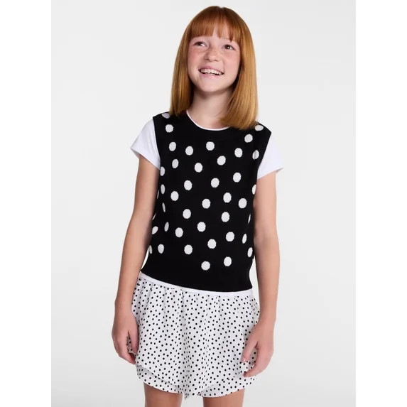 Wonder Nation Girls Sleeveless Sweater, Midweight, Sizes 4-18 & Plus | Walmart (US)