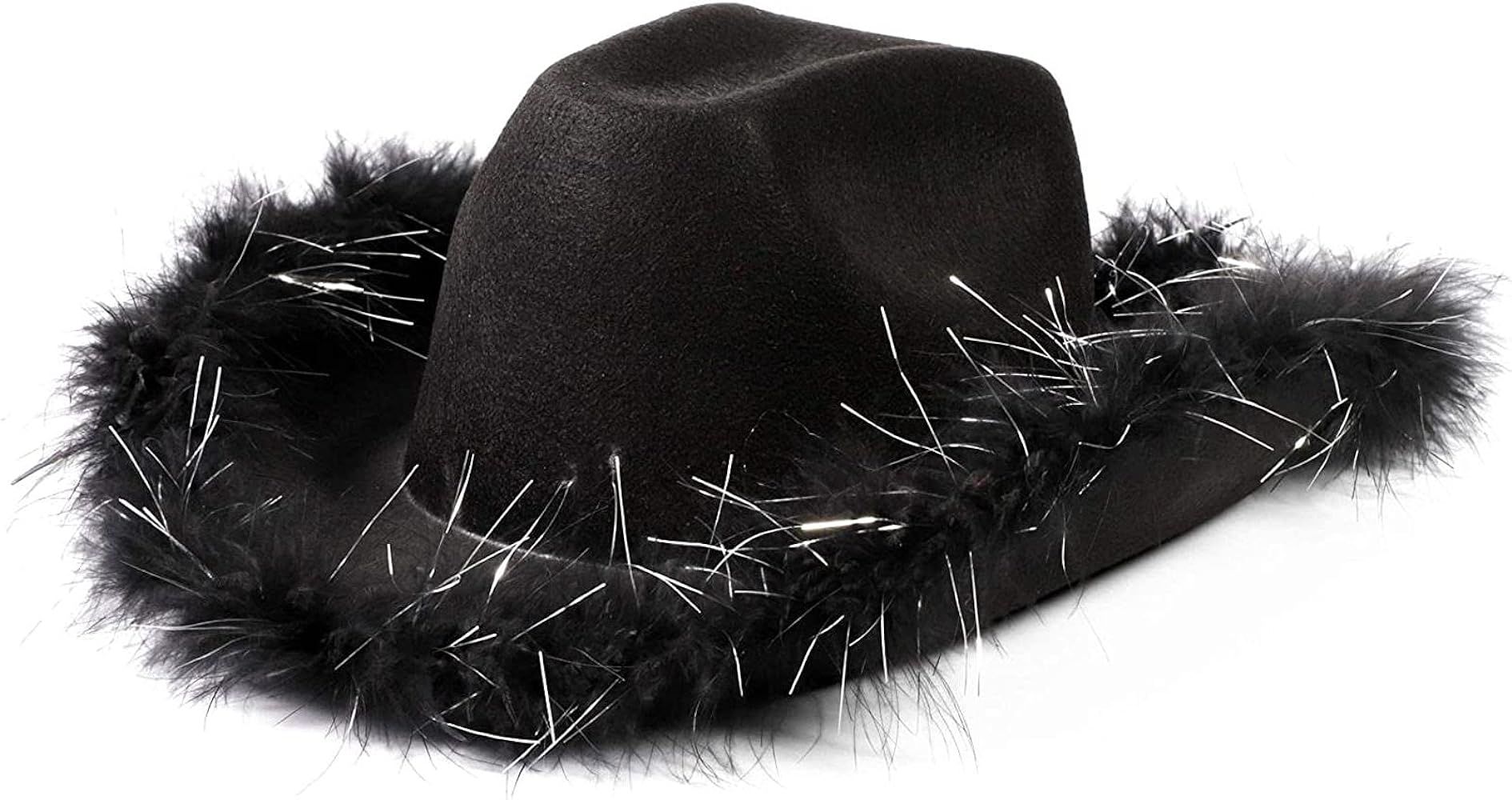 Juvolicious Cowboy Hat with Feathers (Adult Size, Black) | Amazon (US)