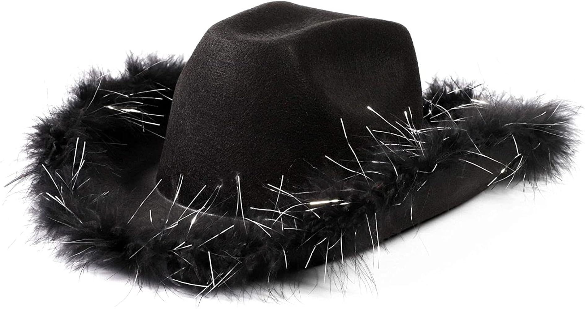 Juvolicious Cowboy Hat with Feathers (Adult Size, Black) | Amazon (US)