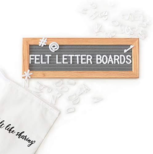 Small Felt Letter Board with Letters and Numbers, Message Board W/ Oak Frame, 10 x 3.5 Inches, Ch... | Amazon (US)