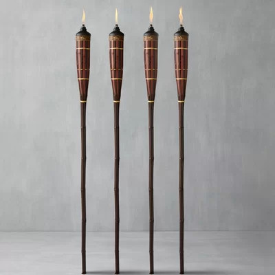 TIKI® Brand Easy Pour 4-Pack 60 Inch TIKI Torch Bamboo Brown | Wayfair North America