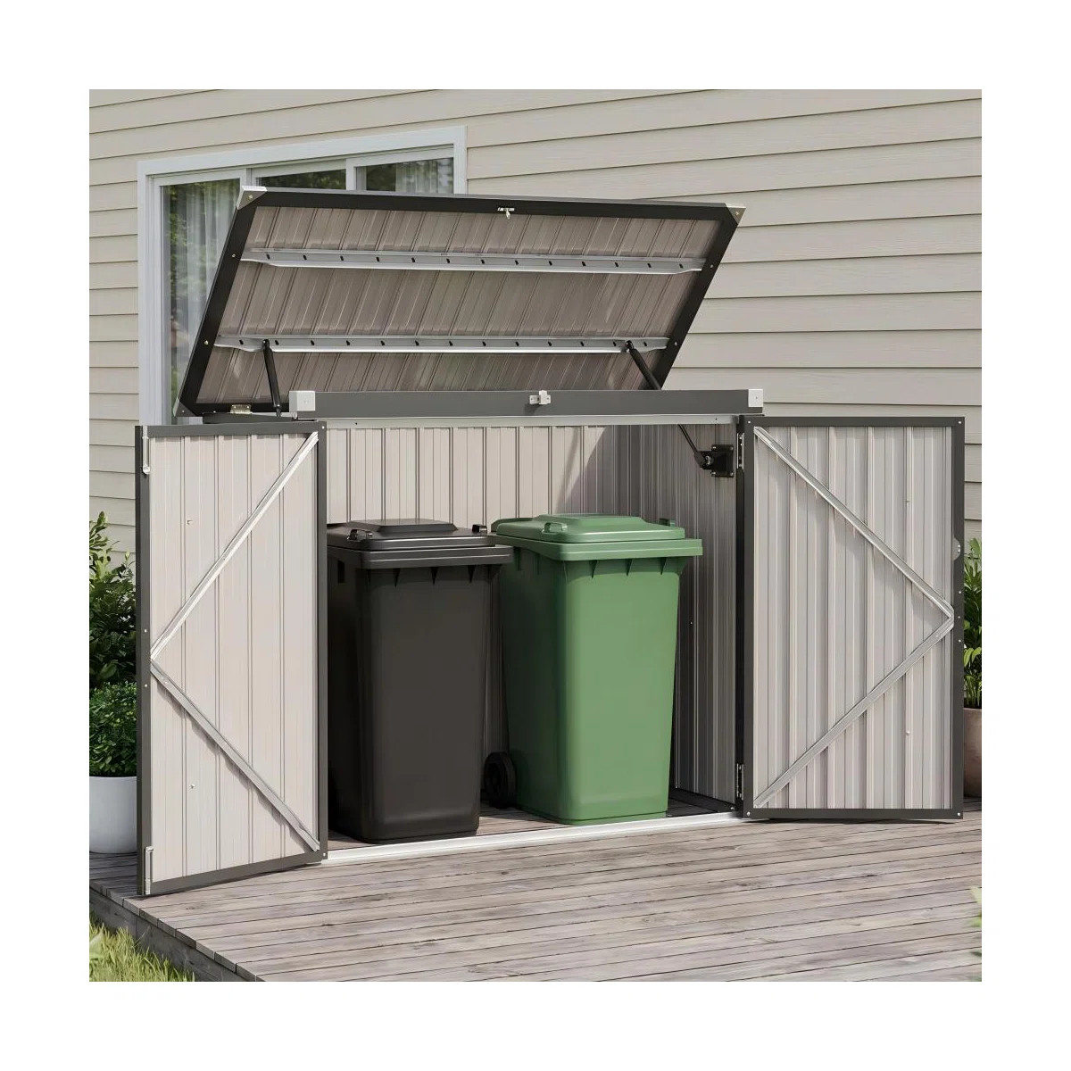 JolyDale 5.7 Ft. W X 3 Ft. D Galvanized Steel Horizontal Garage Shed & Reviews | Wayfair | Wayfair North America
