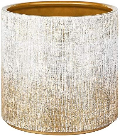 SONGMICS Ceramic Plant Pot, 8-Inch Textured Flower Pot with Drainage Hole, Removable Plug, Indoor... | Amazon (US)