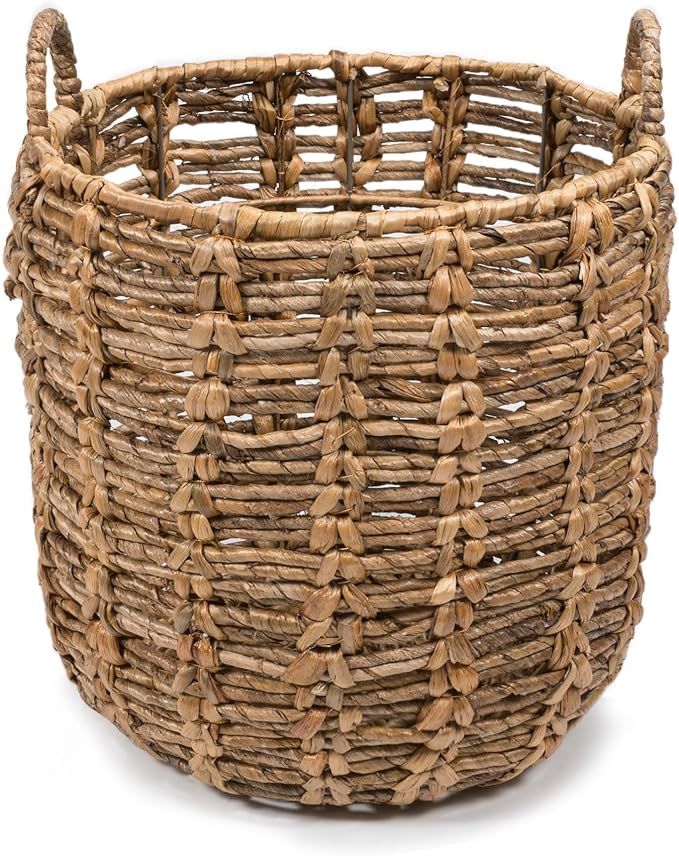 happimess BSK1003A Laurel Bohemian Hand-Woven Abaca Basket with Handles for Storage and Decoratio... | Amazon (US)