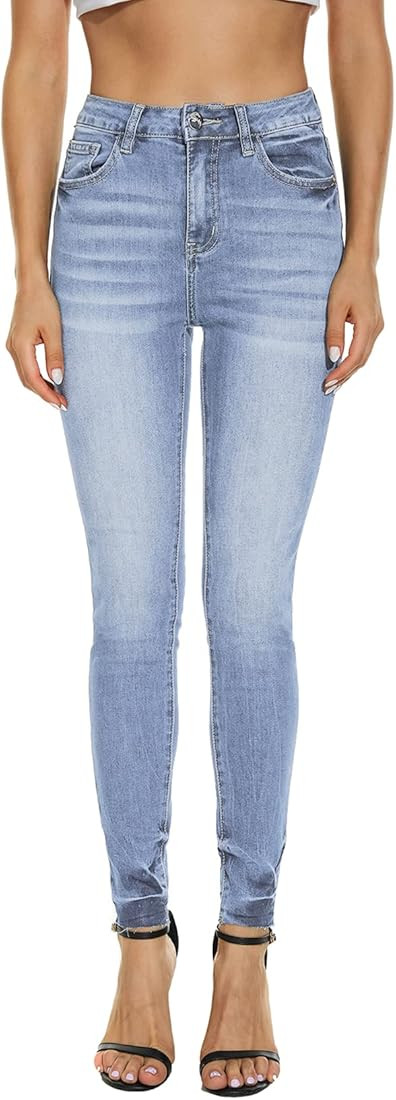 VIPONES Women's Skinny Jeans Stretchy High Rise Tummy Control Trendy Jeggings Denim Pants | Amazon (US)
