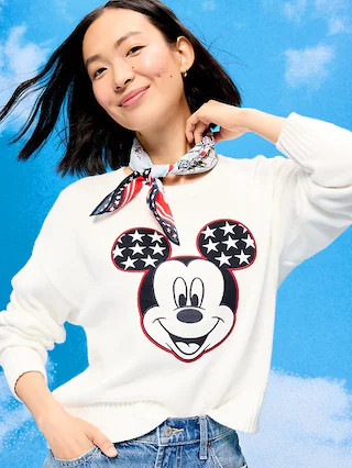 Old Navy x Disney Mickey Mouse Crew-Neck Graphic Sweater for Women | Old Navy (US)