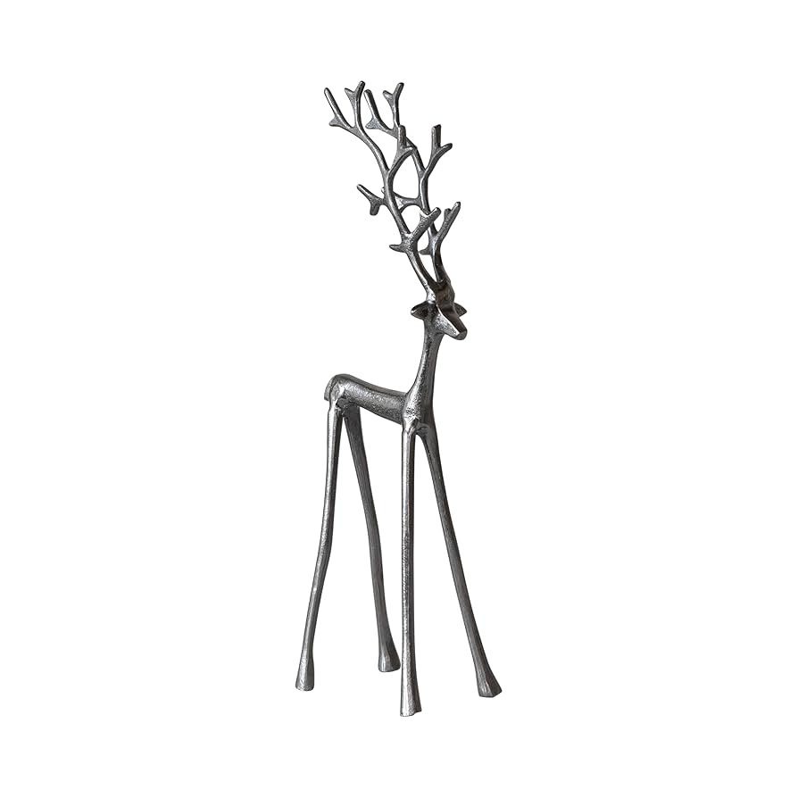 Creative Co-Op Thin Shaped Cast Aluminum Reindeer, Gunmetal Finish | Amazon (US)