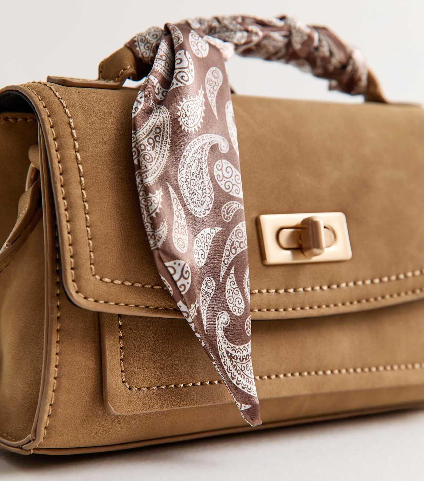 Camel Faux Suede Scarf Top Handle Bag | New Look | New Look (UK)