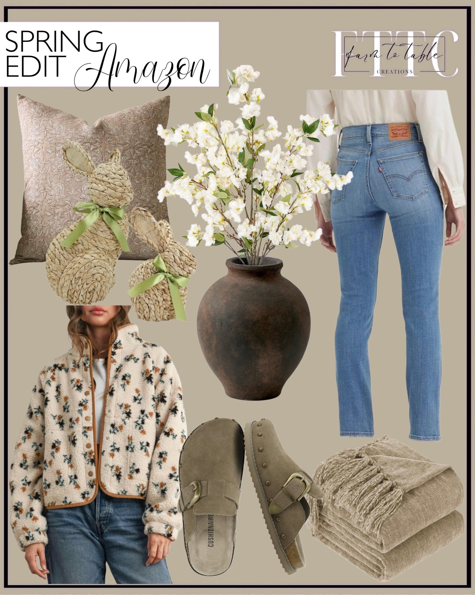 Amazon Spring Edit — Neutral Home Decor & Effortless Everyday Style Finds

Follow @farmtotablecreations on Instagram for more neutral home inspiration 🤍

Fresh spring finds that blend cozy home styling with easy everyday fashion — all from Amazon. Soft neutral textiles, warm earthy tones, and subtle seasonal touches make it simple to refresh your space without overwhelming it. The textured throw, floral stems, and bunny accents bring in that light spring feel, while the classic denim, sherpa jacket, and comfy slides create an effortless outfit you’ll reach for on repeat. Affordable, versatile pieces that work now and transition beautifully into the warmer months.

#amazonfinds #amazonhome #amazonfashion #springdecor #springhome #throwblanket #decorpillows #floralstems #vasedecor #cozyhome #neutraldecor #livingroomdecor #casualstyle #everydayoutfit #jeans #slides #springstyle #ootd #ootn

#LTKSaleAlert #LTKHome #LTKootd