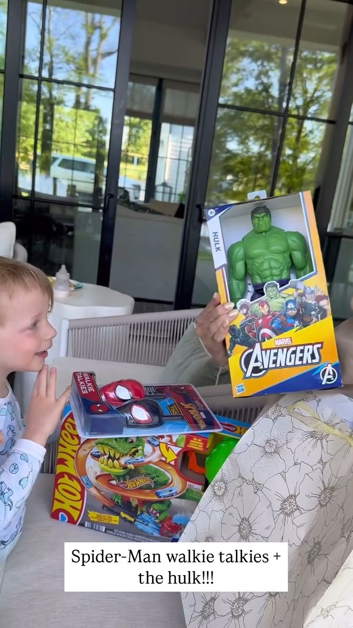 What we got Stratton for his birthday! Spider-man walkie talkies, the Hulk, and hot wheels 🎂

#LTKFamily #LTKKids #LTKFindsUnder100