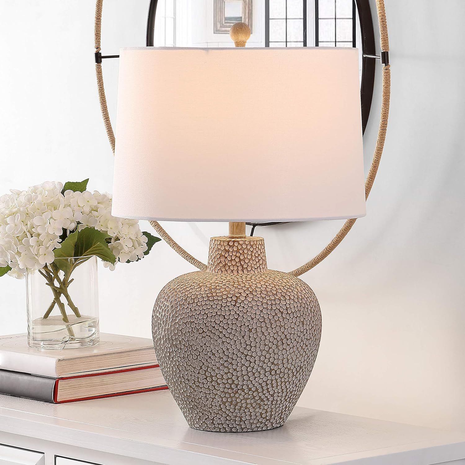 SAFAVIEH Lighting Collection Kei Modern Grey 24-inch Bedroom Living Room Home Office Desk Nightst... | Amazon (US)