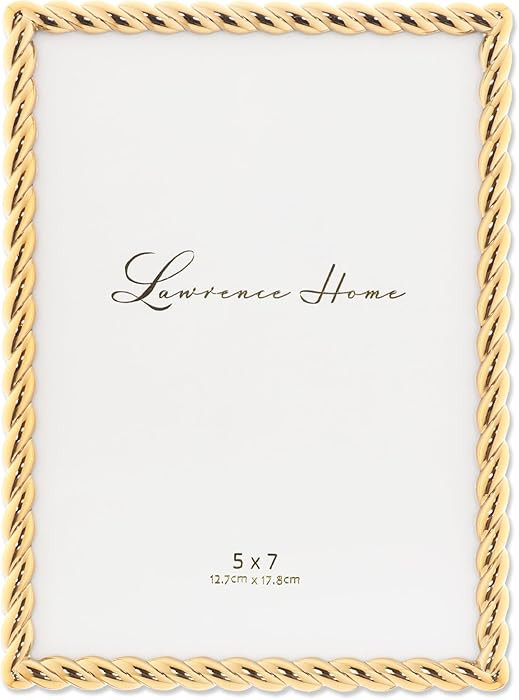 Lawrence Frames Rope Design Metal Frame, 5x7, Gold | Amazon (US)