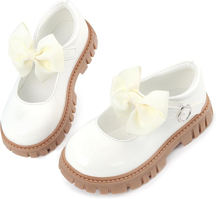 Toddler Girl Dress Shoes Bow Black Dress School Shoes Princess Mary Jane for Toddler/Little Girl | Amazon (US)