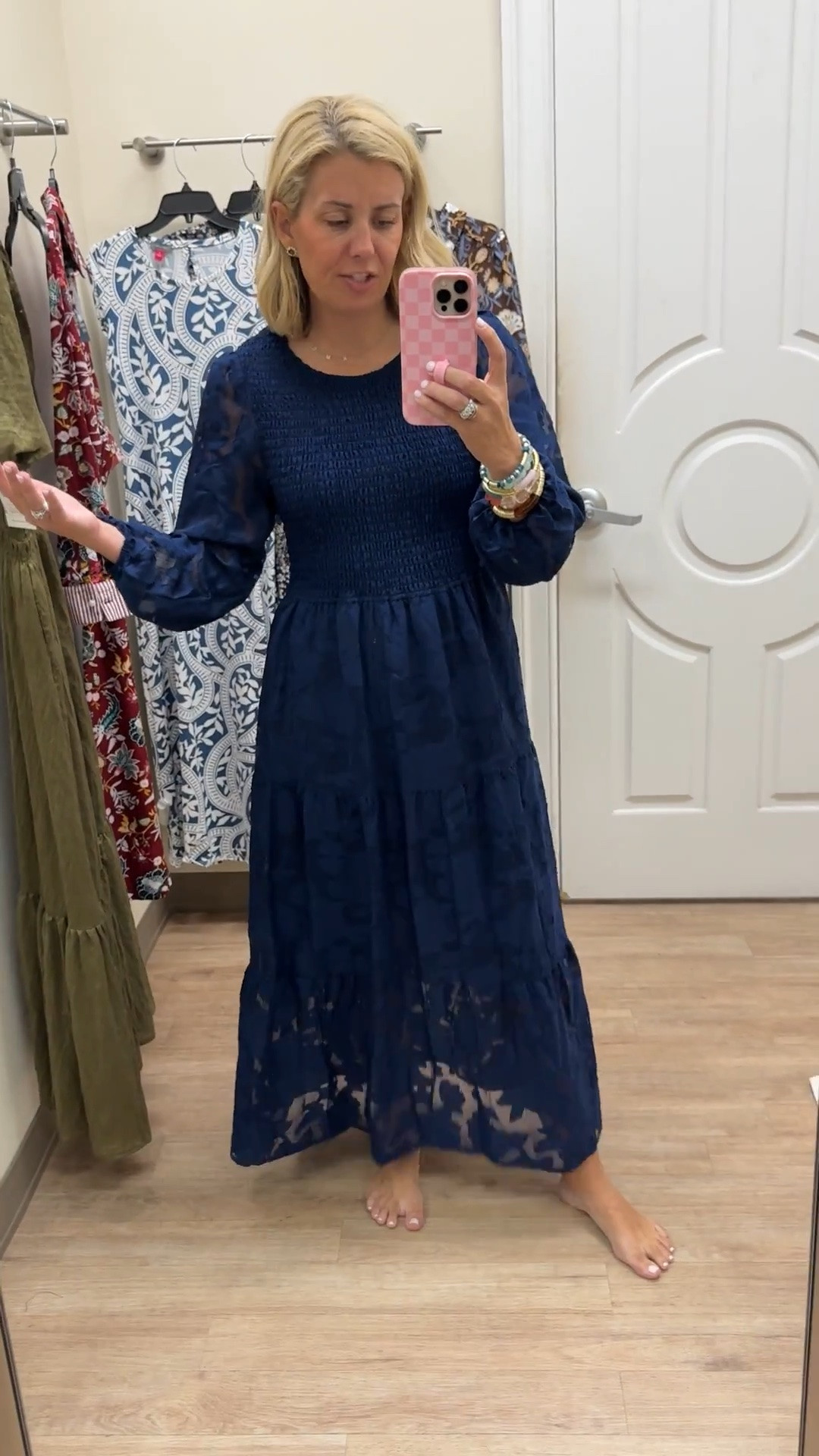 Wow this is a really pretty dress…could dress this one up or down. I’m in a small.

#LTKSeasonal #LTKOver40 #LTKSaleAlert