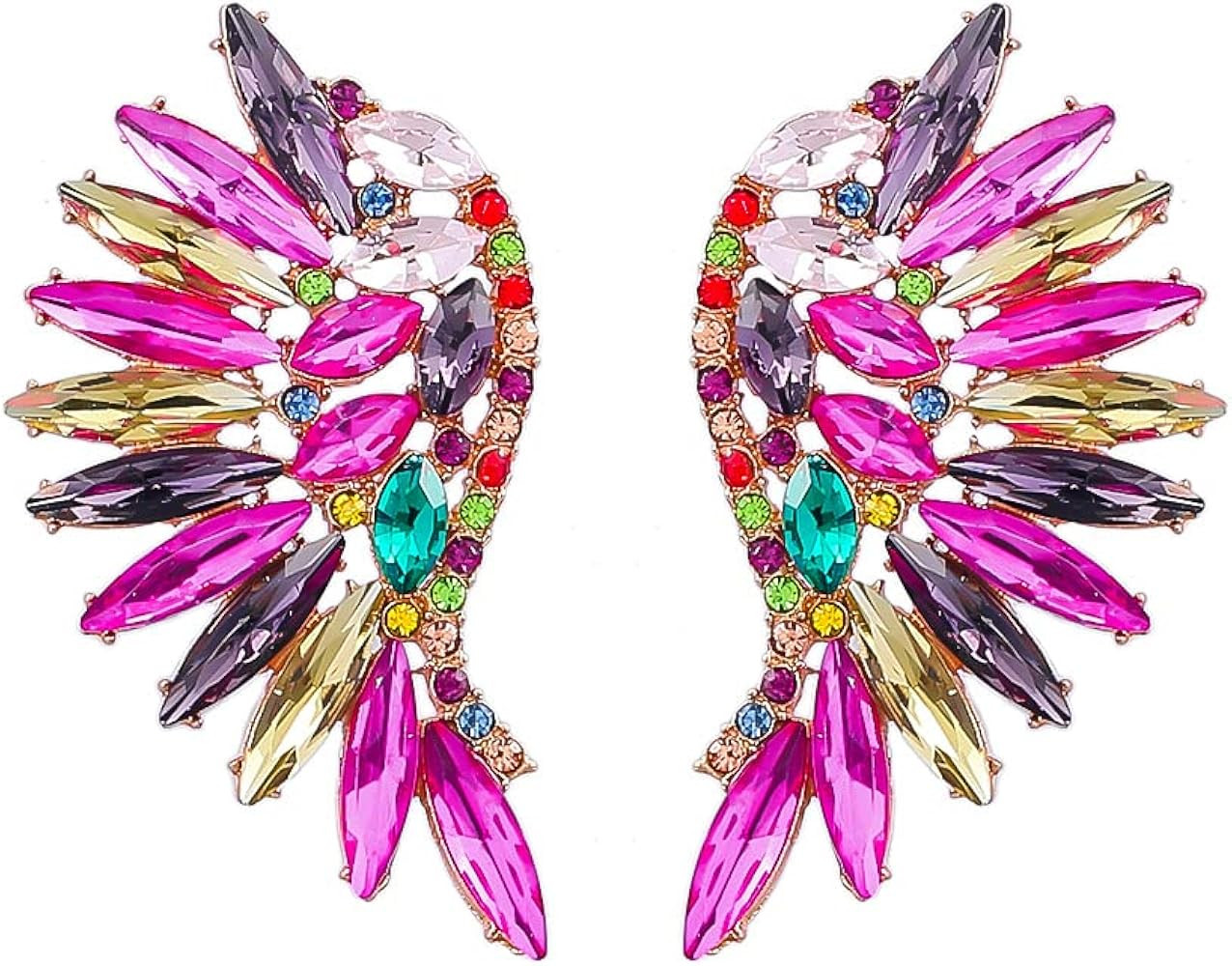 Vintage Rhinestone Statement Earrings Retro Fancy Cluster Sparkle Crystal Drop Dangle Earrings fo... | Amazon (US)