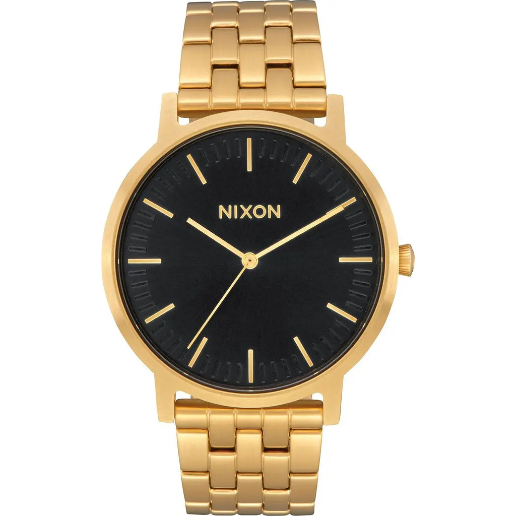 Nixon Porter Bracelet Watch, 40mm in All Gold /Black at Nordstrom | Nordstrom