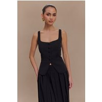 Sunny Suiting Peplum Top - Black | MESHKI US