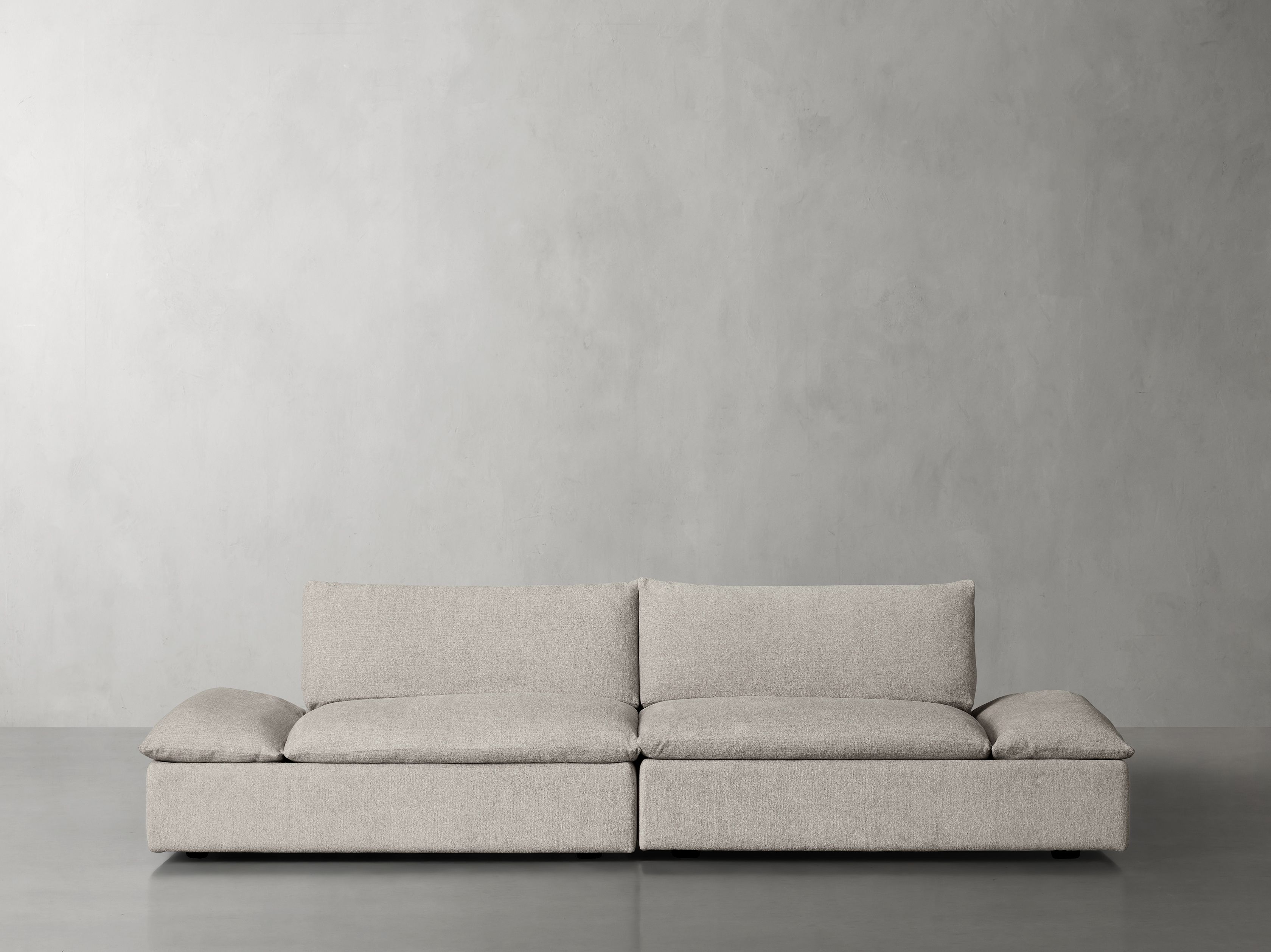 Bergen Two Piece Adjustable Arm Modular Sofa | Arhaus